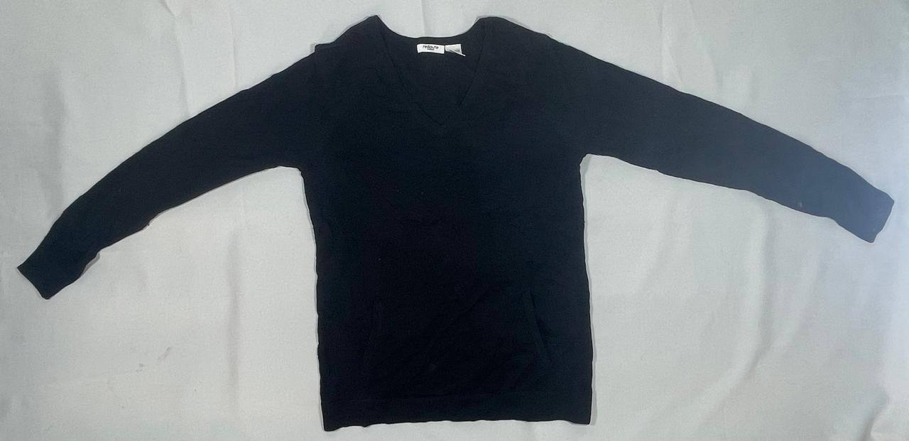 Suéter Negro con Cuello en V - Redoute